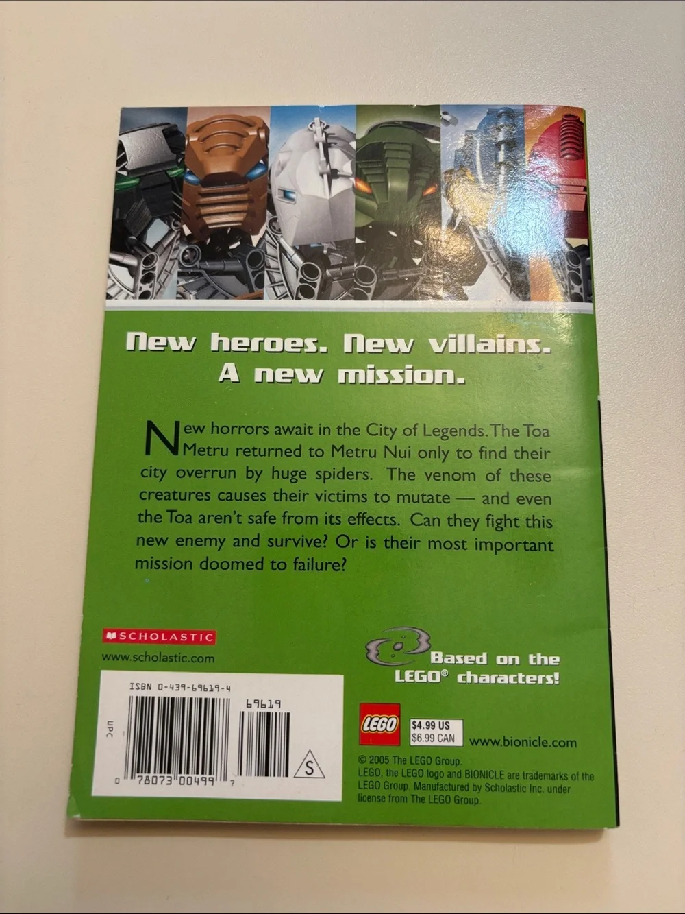 Scholastic Green BIONICLE Adventures: Web of the Visorak